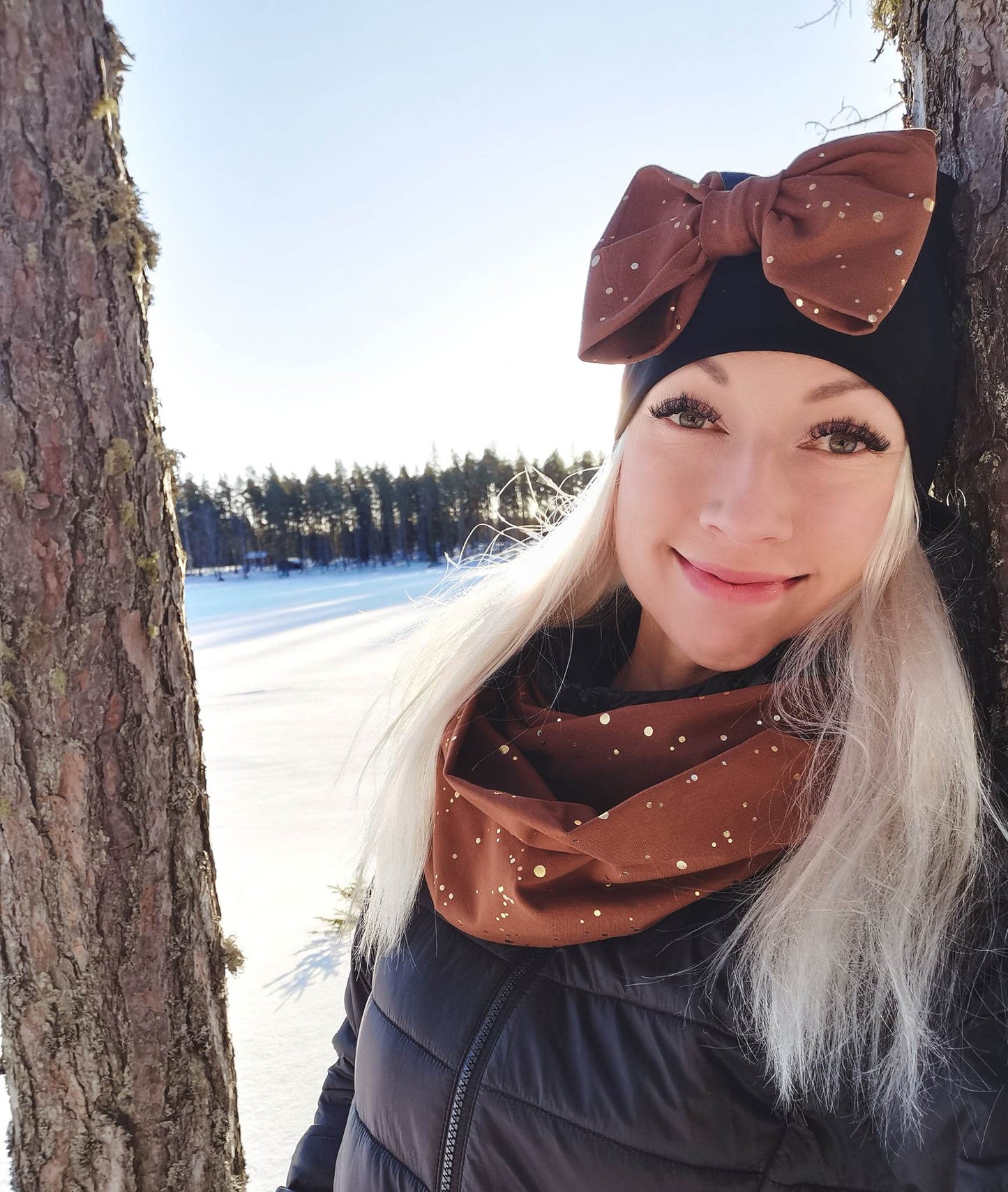 Tuubihuivi KULTAPISKOT