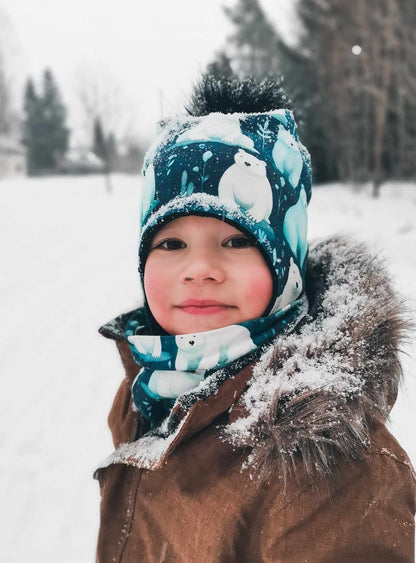 Talvipipo JÄÄNALLUKAT tupsulla ja nauhoilla