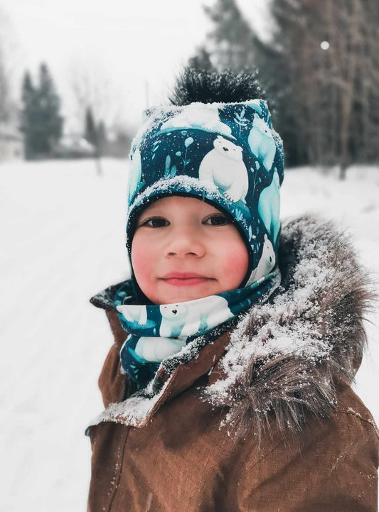 Talvipipo JÄÄNALLUKAT tupsulla ja nauhoilla