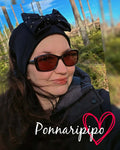 Ponnaripipo KULTAPISKOT musta -rusetilla