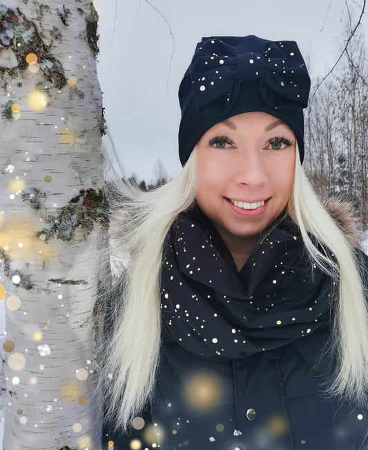Tuubihuivi KULTAPISKOT