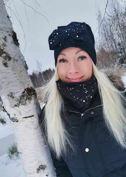 Talvipipo KULTAPISKOT -rusetilla